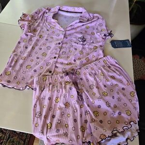 Life Is Good Lavender Floral Short Pajama Set